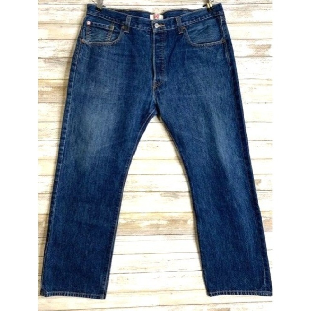 Levis Original 501 Straight Leg Button-Fly‎ Jeans 38x30 Blue Denim Jeans
